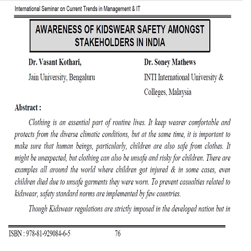 AwarenessofKidswearSafetyamongstStakeholdersinIndia