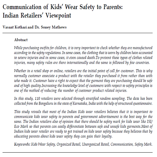 CommunicationofKidsWearSafetytoParents